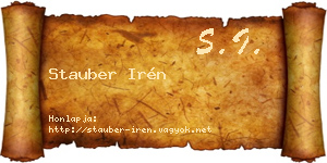 Stauber Irén névjegykártya